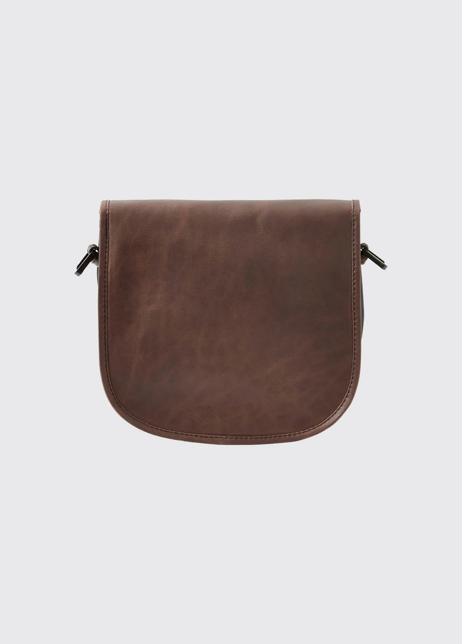 Clara Ladies Leather Saddle bag - Navy/Brown