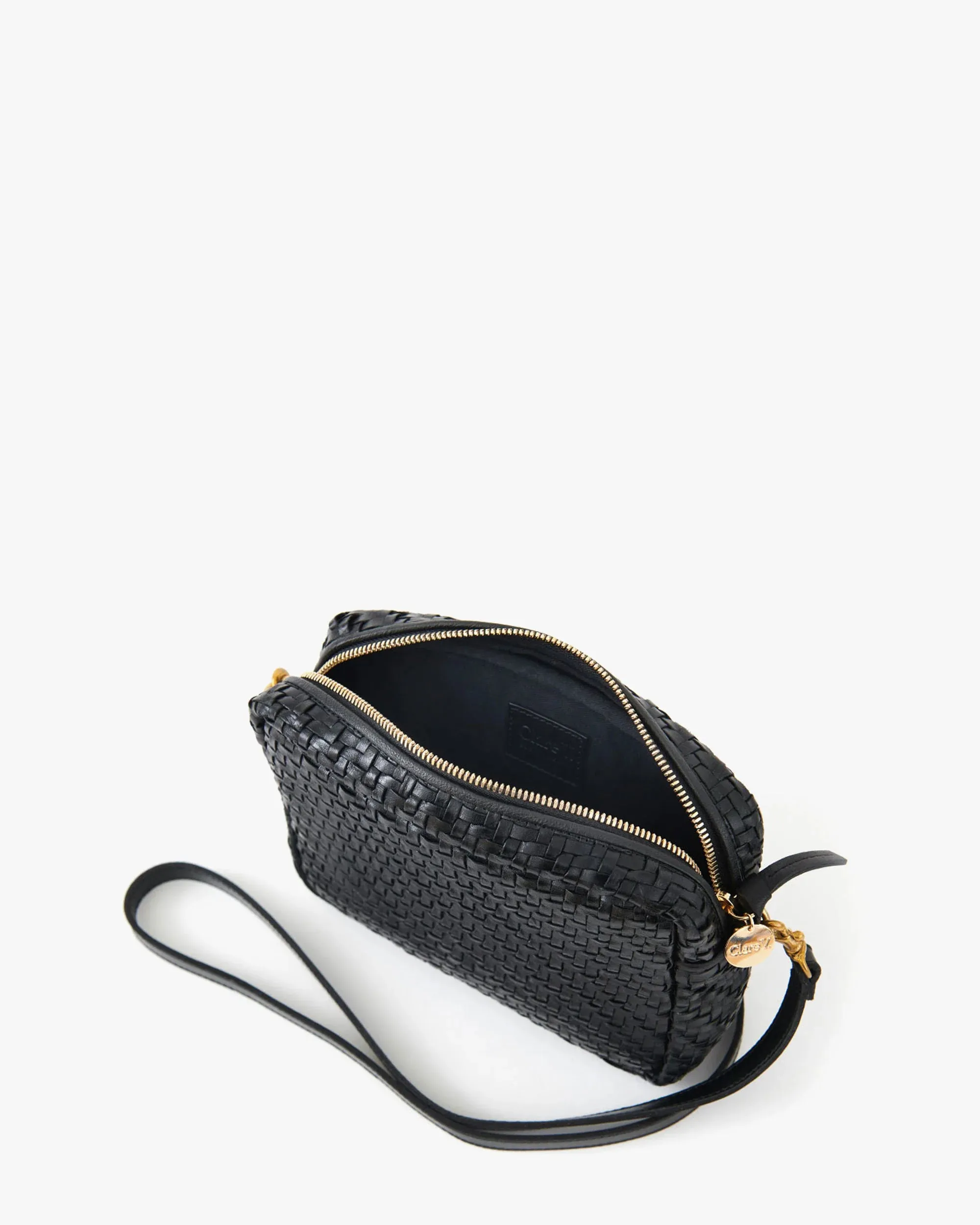 Clare V. Midi Sac Black Zig Zag