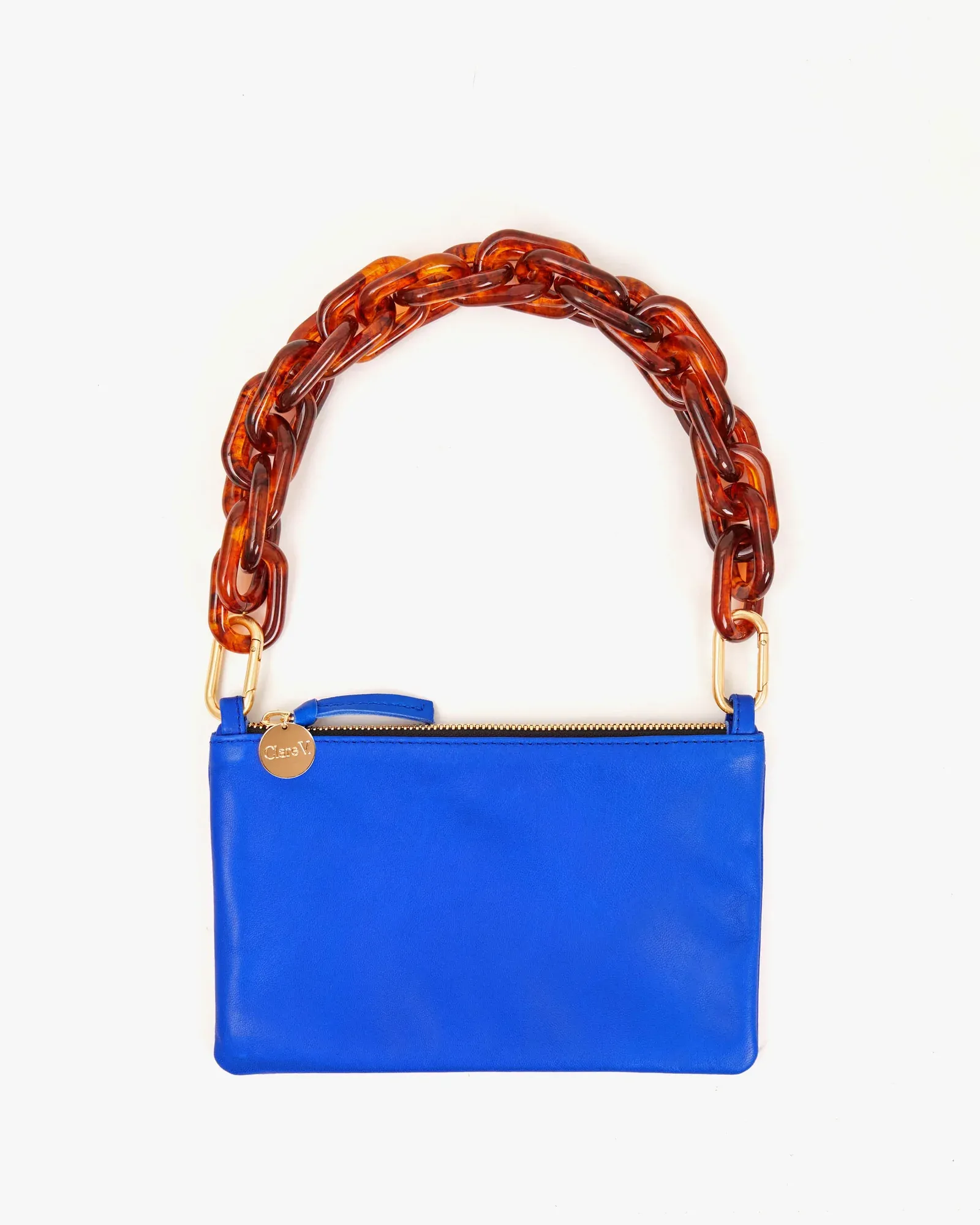 Clare V - Wallet Clutch w/ Tabs in Electric Blue Italian Nappa