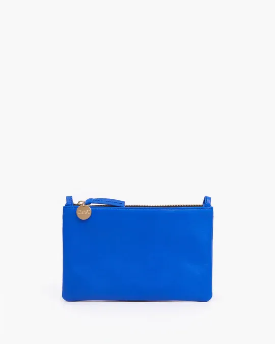 Clare V - Wallet Clutch w/ Tabs in Electric Blue Italian Nappa