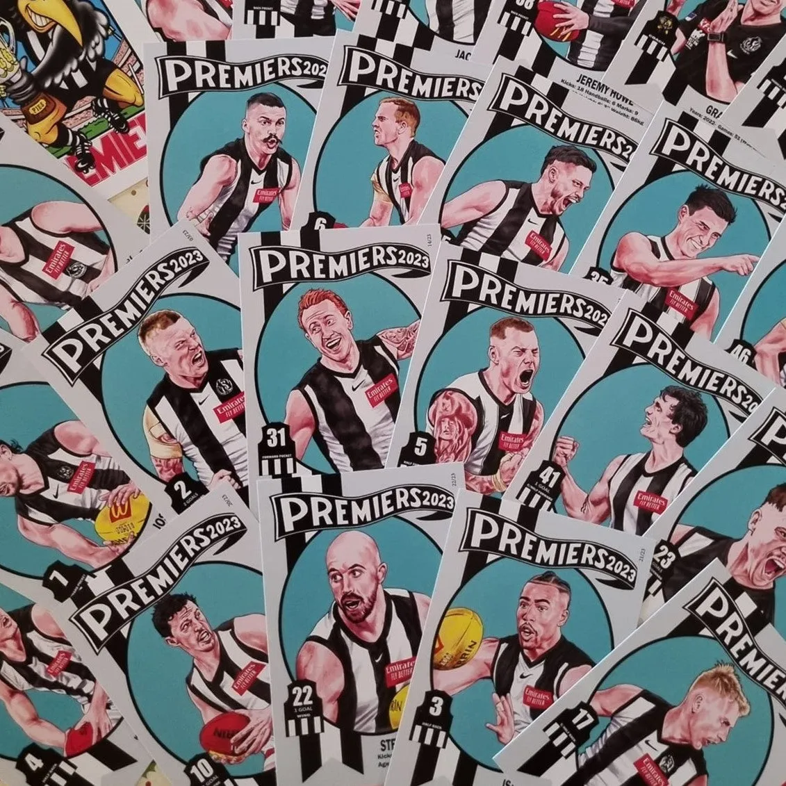 Collingwood Magpies 2023 Premiers Card Set by Noel