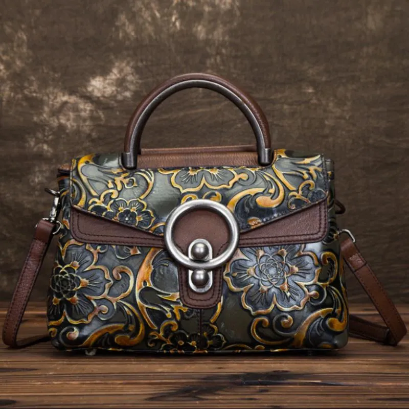 Cowhide Retro Clan Style Female Bag