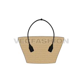 Crochet Tote Bag Flat Sketch