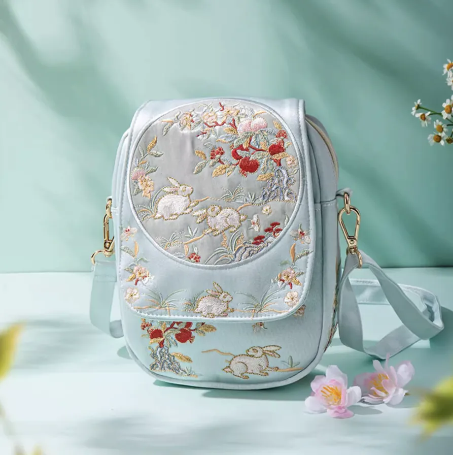 Crossbody Bag for Hanfu & Cheongsam - Pomegranate Bunnies