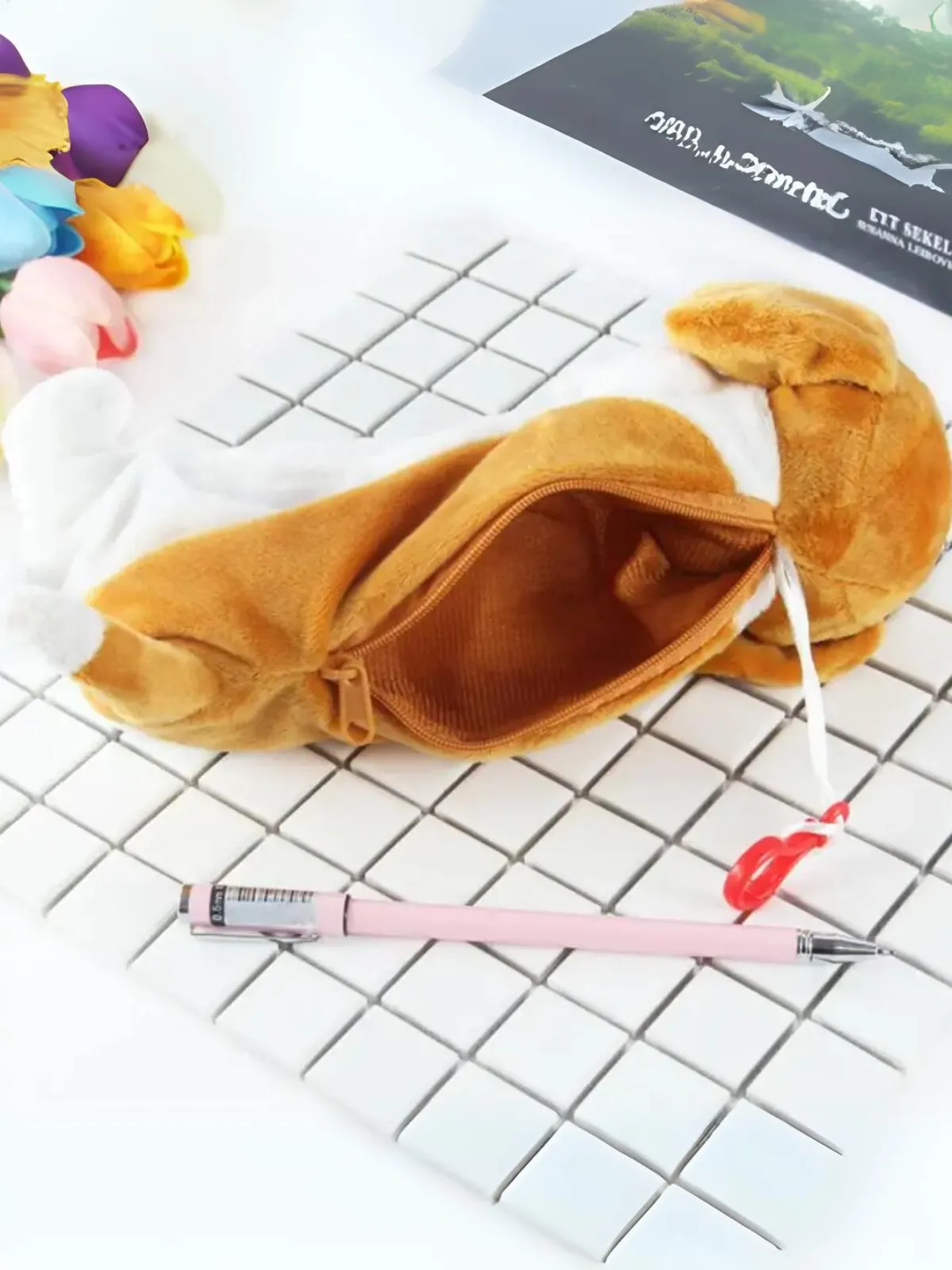 Cute Dogs Pencil Case - Soft Plush Organizer