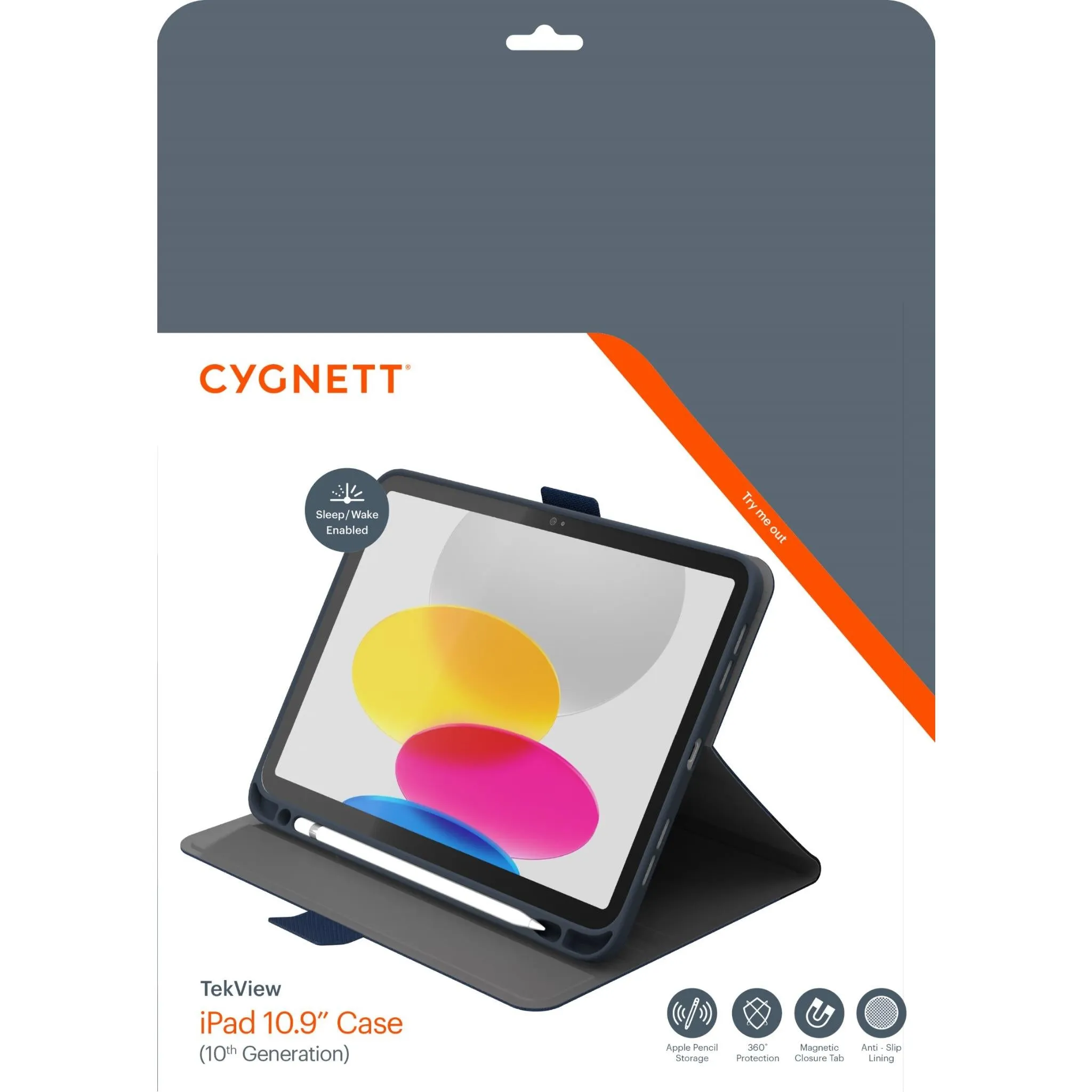 Cygnett TekView Case for iPad 10.9" 10th Gen (Navy/Blue)