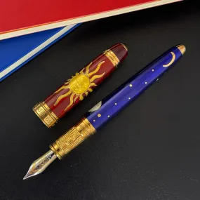 David Oscarson Celestial Fountain Pen - Blue w/ Red (Limited Edition #77/88)