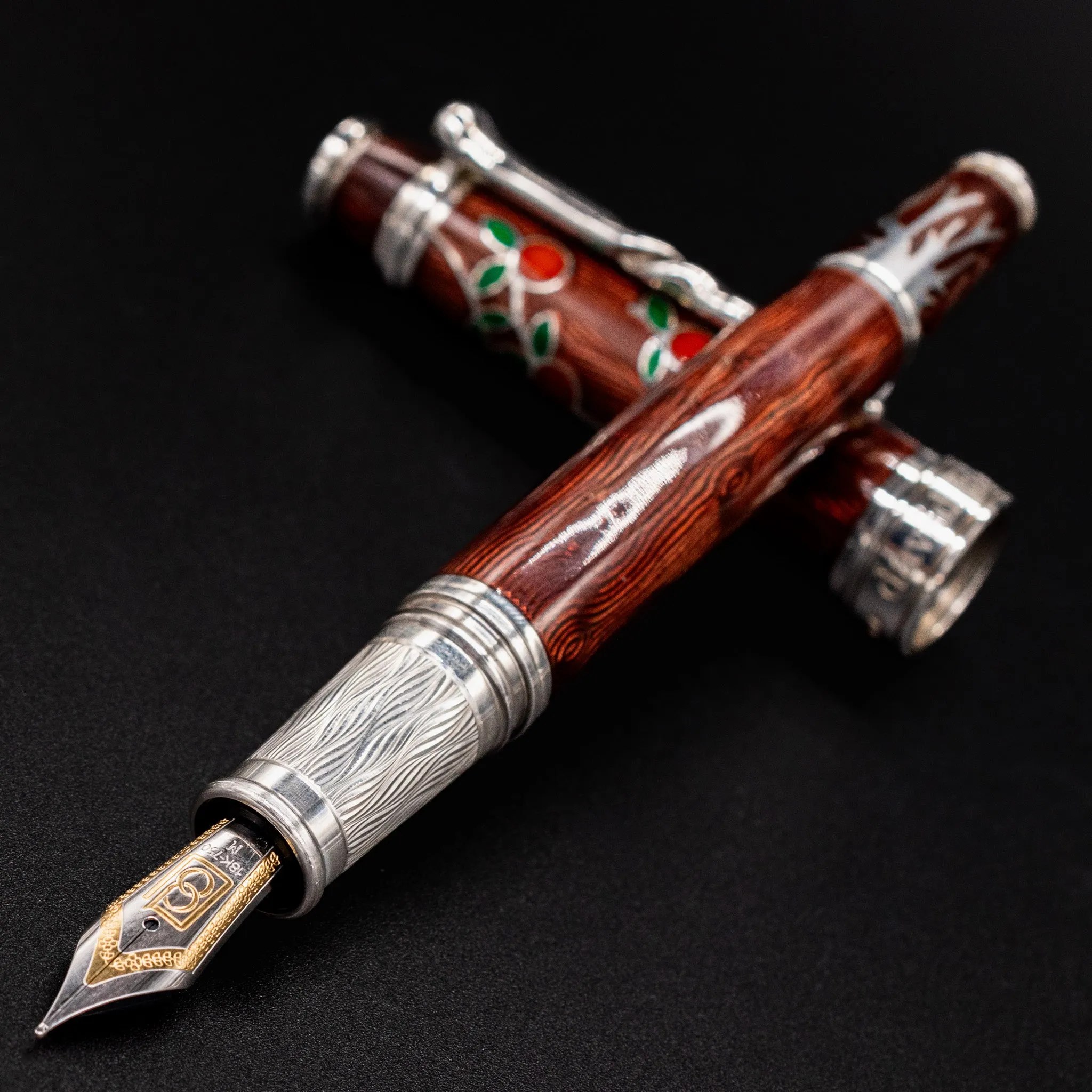 David Oscarson Tree of Life Fountain Pen - Liquid Coffee