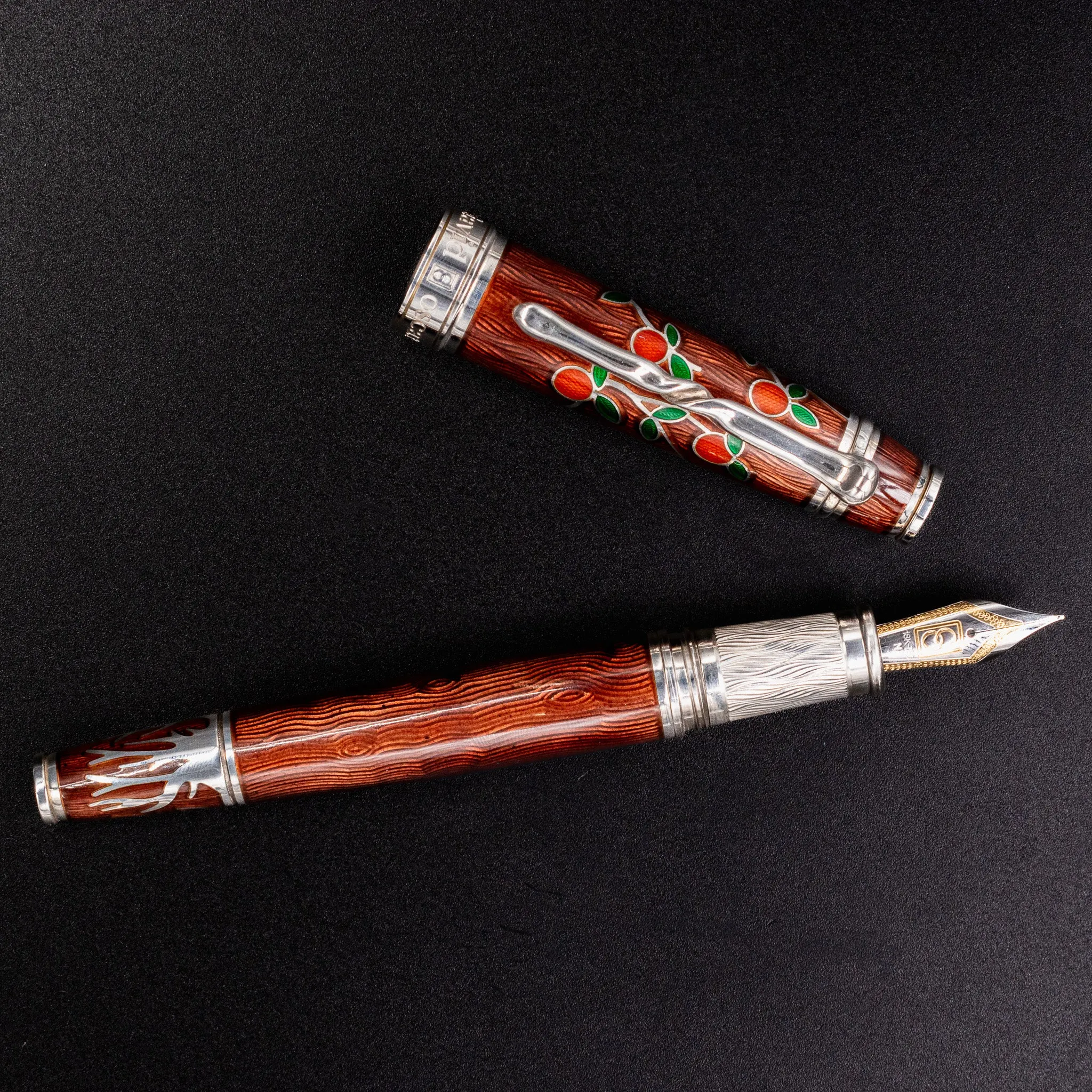 David Oscarson Tree of Life Fountain Pen - Liquid Coffee