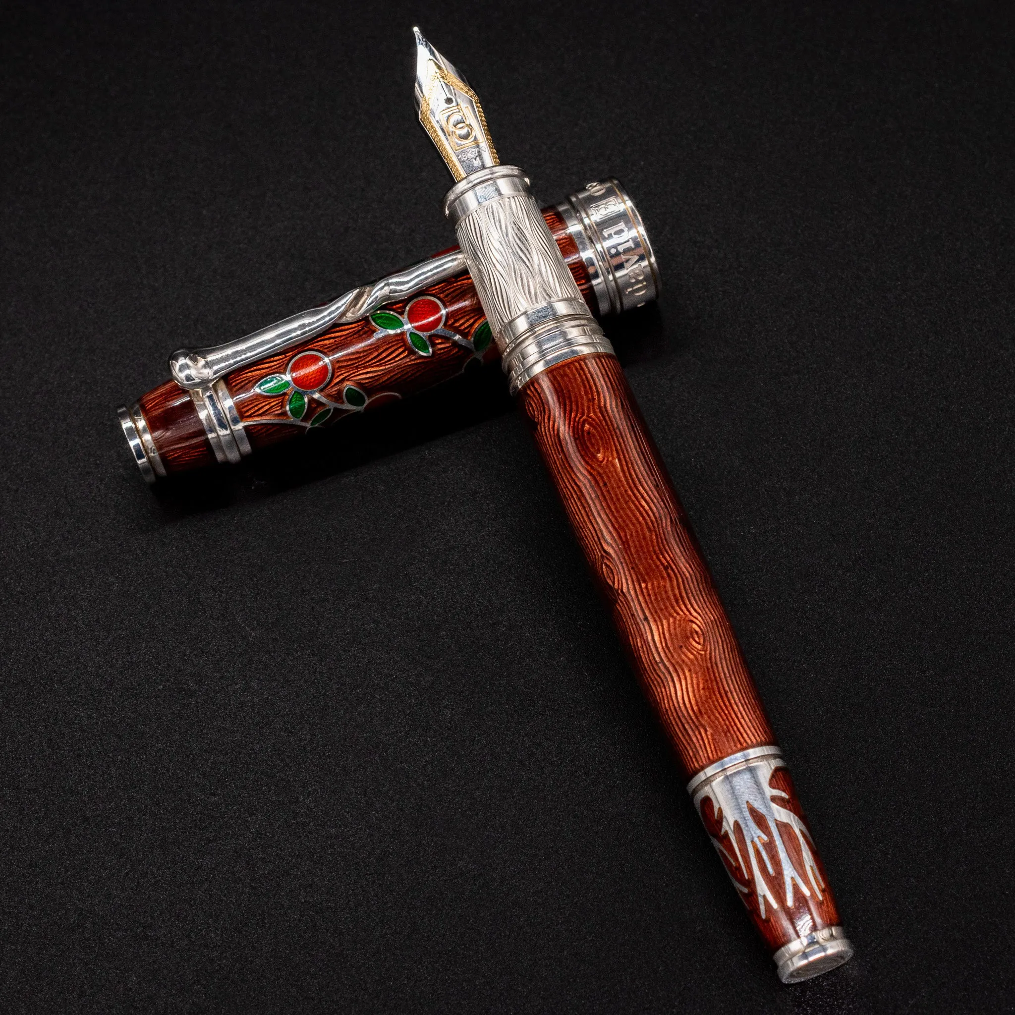 David Oscarson Tree of Life Fountain Pen - Liquid Coffee