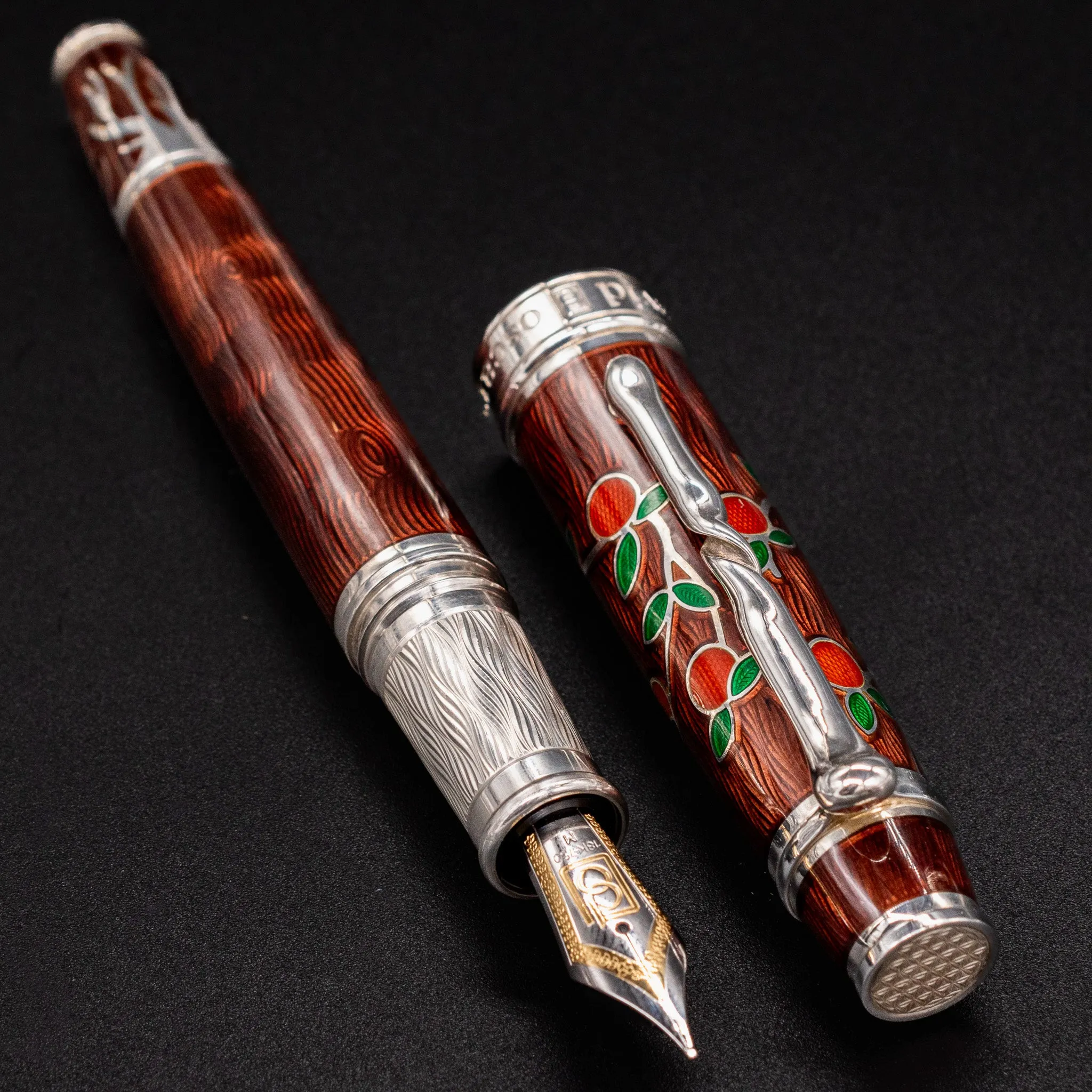 David Oscarson Tree of Life Fountain Pen - Liquid Coffee