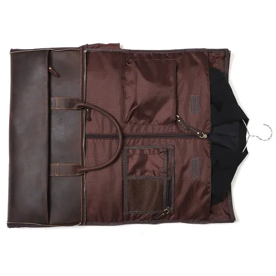 Dazzlo The Smart Top Grain Leather Duffle Bag - Brown/Black - 22"