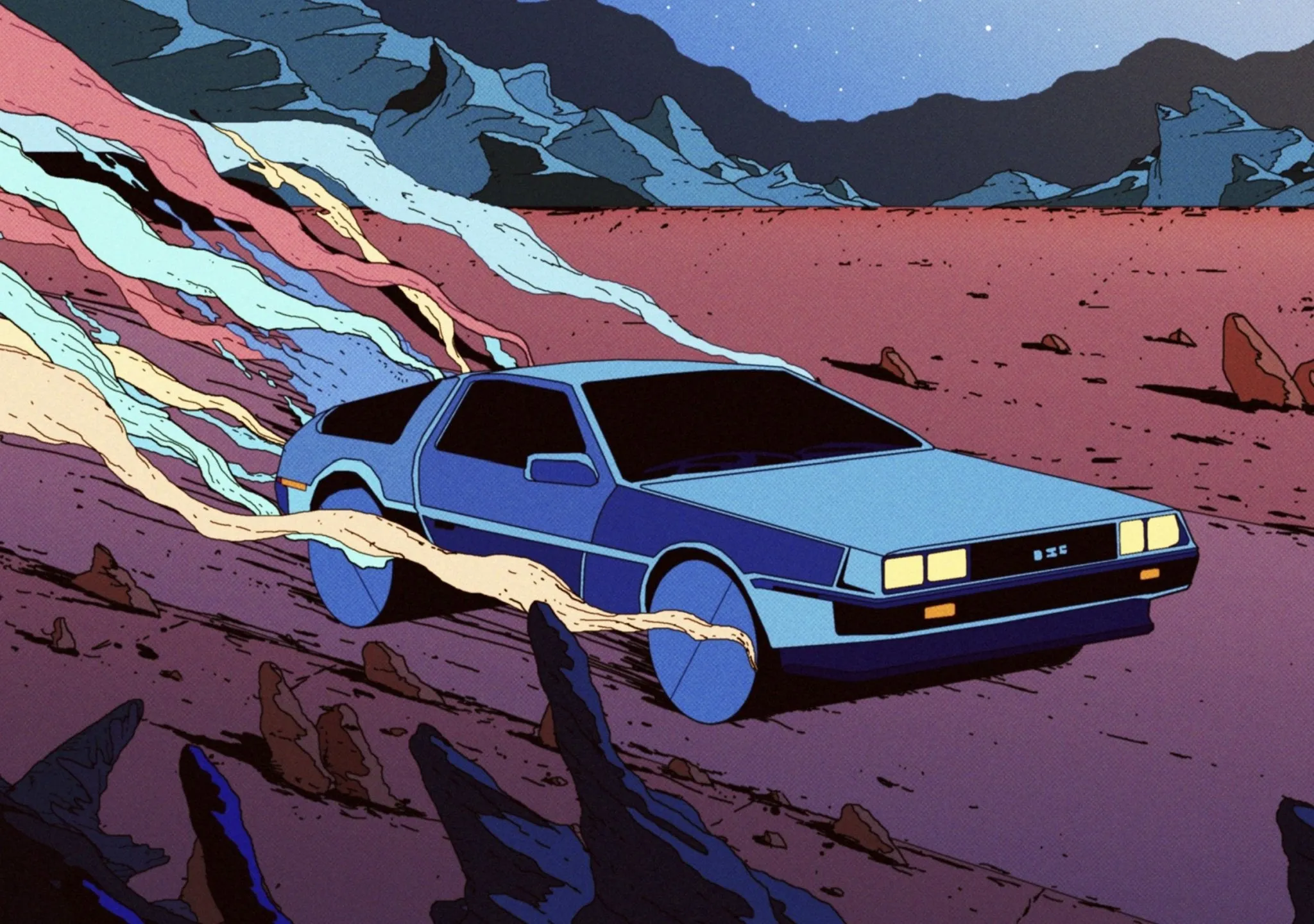 Delorean Giclee Print by Kilian Eng (DW Design)