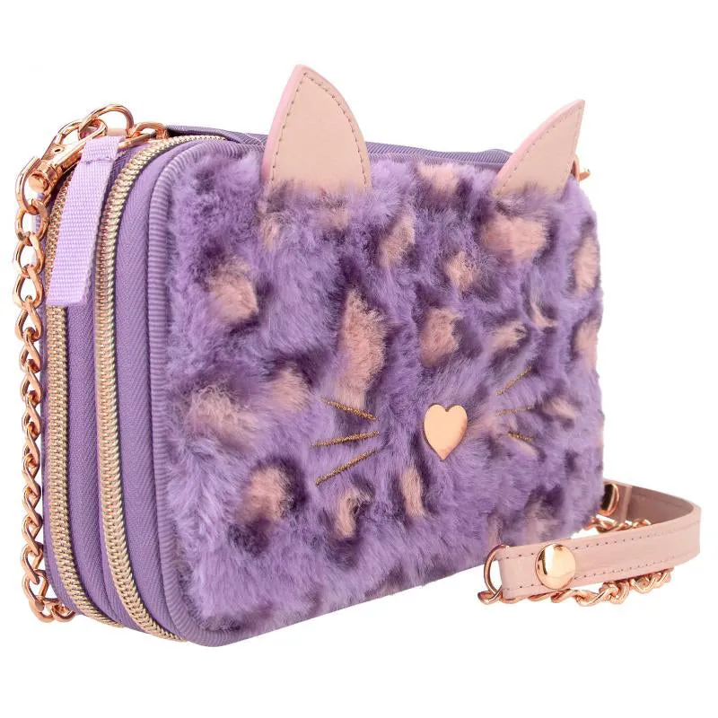 Depesche Topmodel Double Pencil Case with Metal Chain Lilac Leo Love