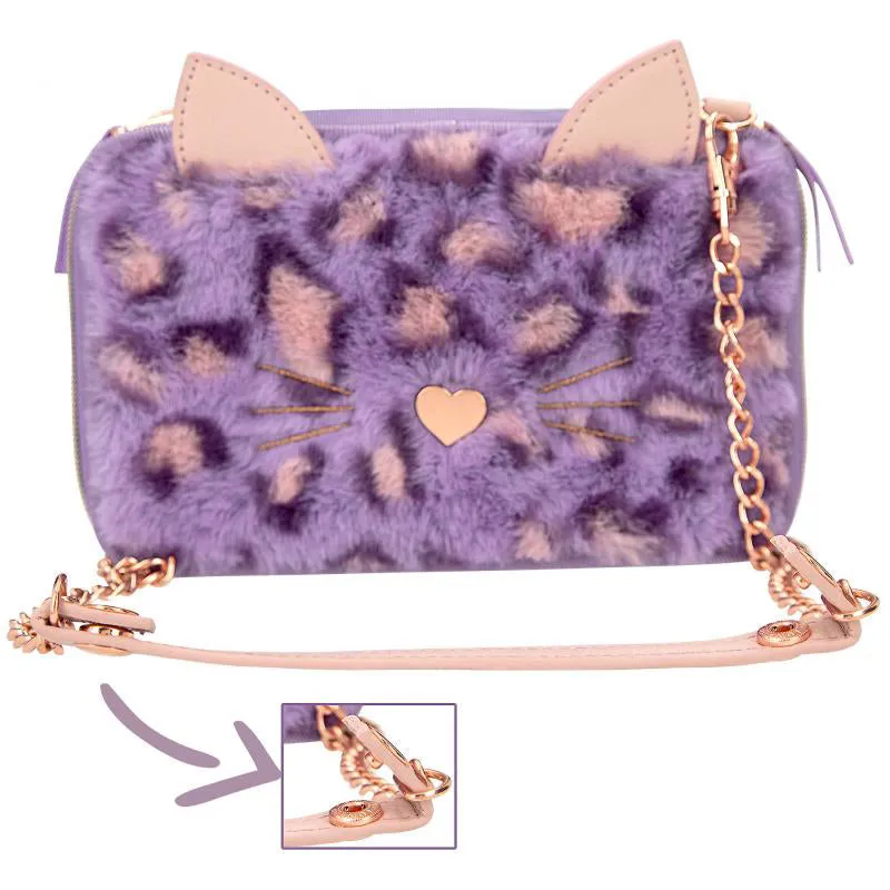 Depesche Topmodel Double Pencil Case with Metal Chain Lilac Leo Love