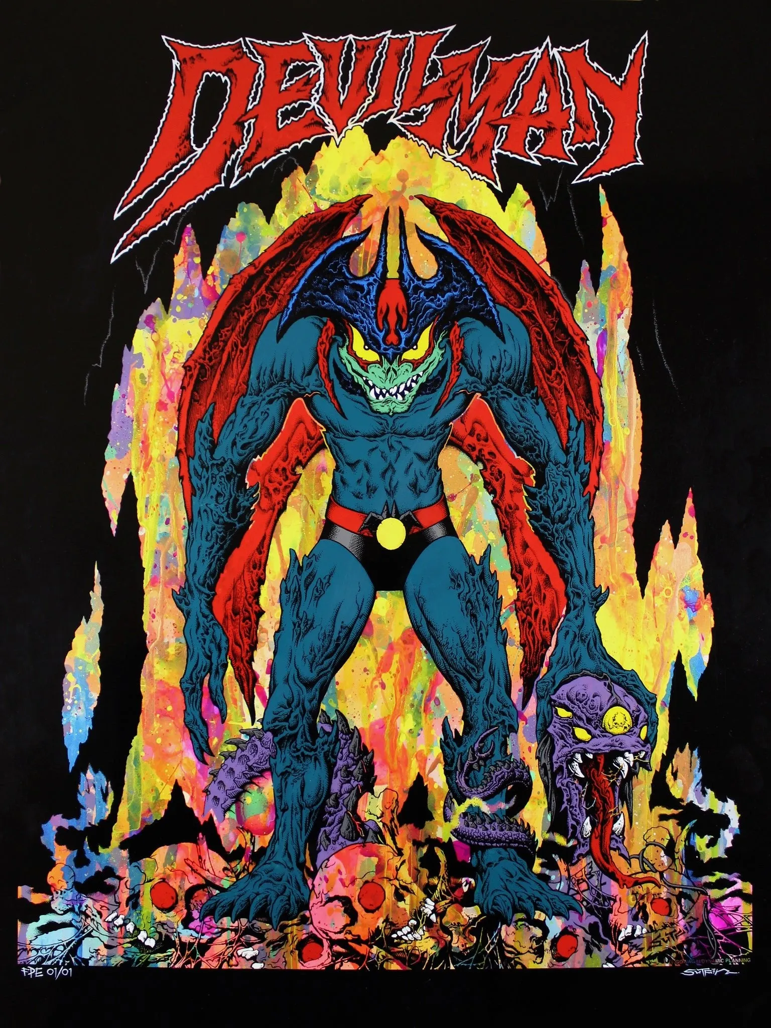 Devilman Silkscreen Print by Mike Sutfin