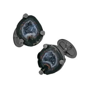 Druzy Crystallized Gemstone Sterling Silver Cufflinks I Jan Leslie