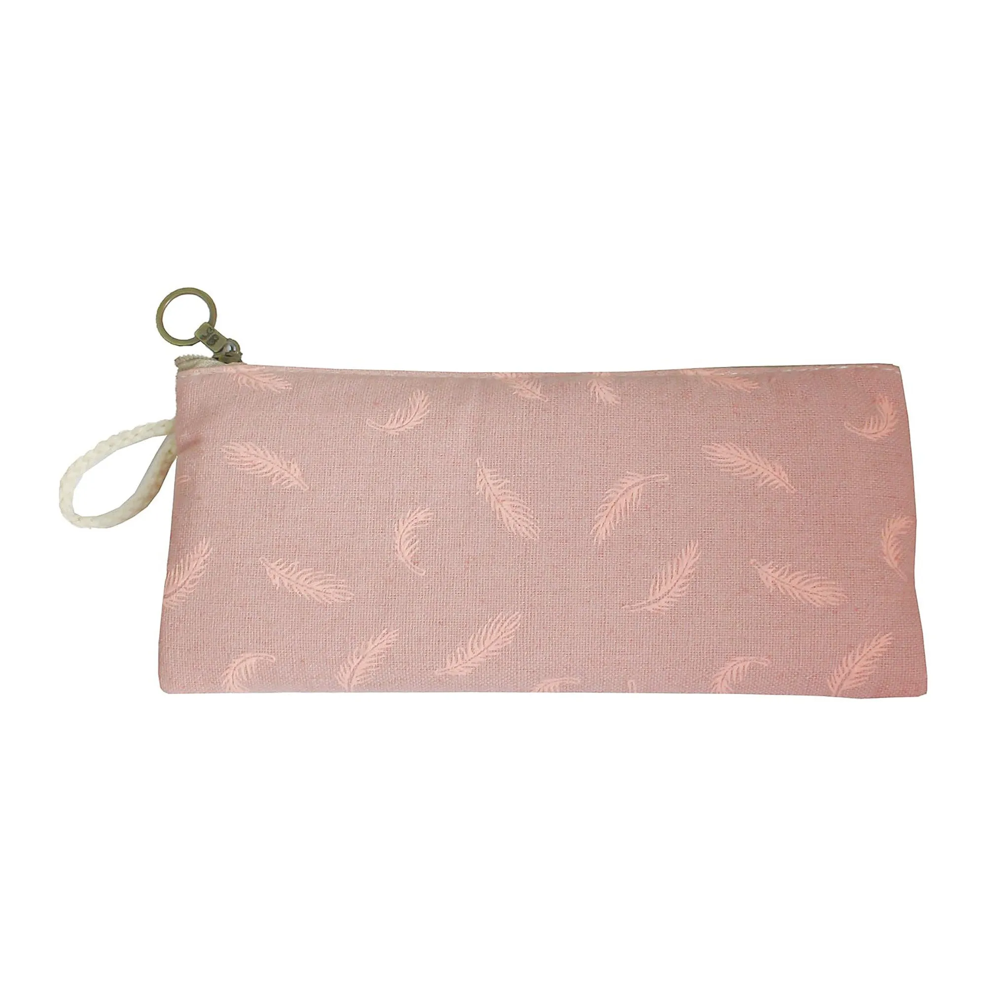 Elegant Feather Pencil Cases with Lace Trim - Assorted Colours