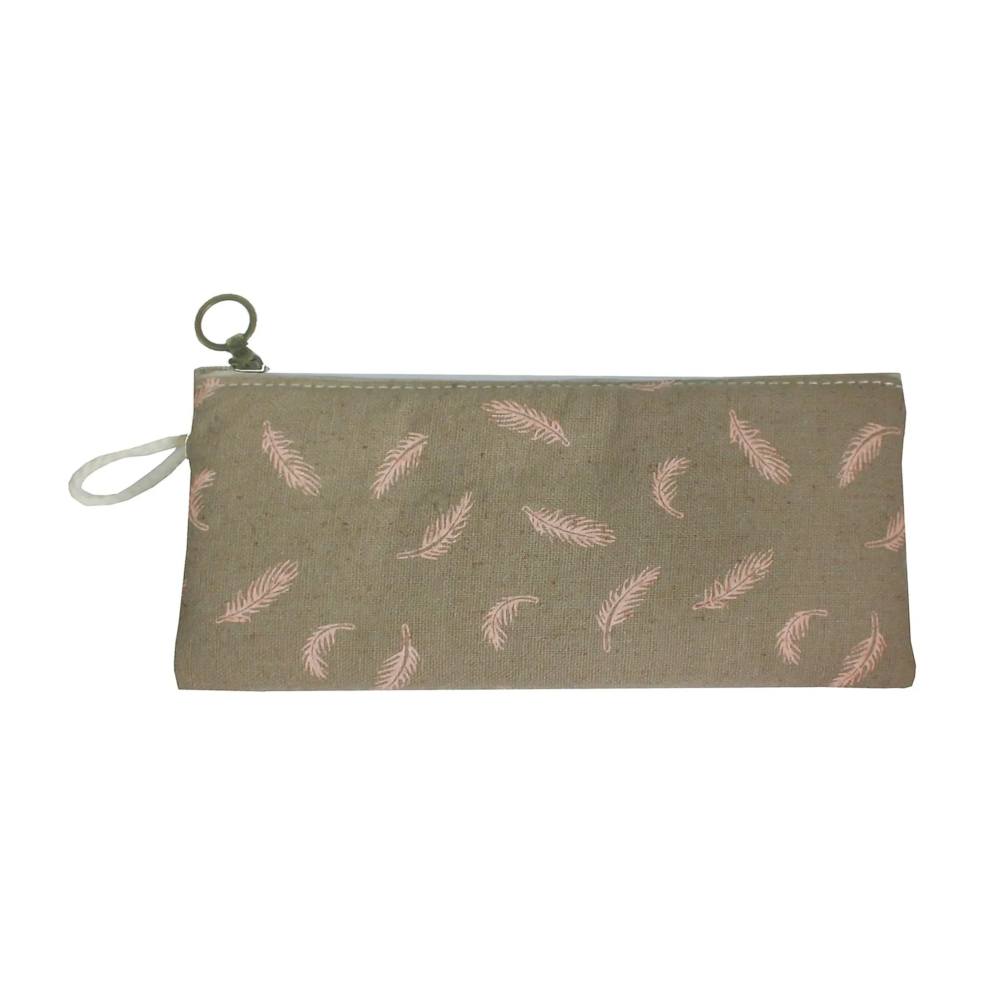 Elegant Feather Pencil Cases with Lace Trim - Assorted Colours