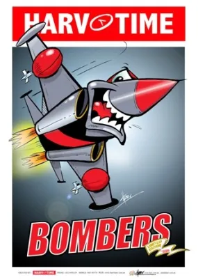 Essendon Bombers Mascot, Harv Time Poster