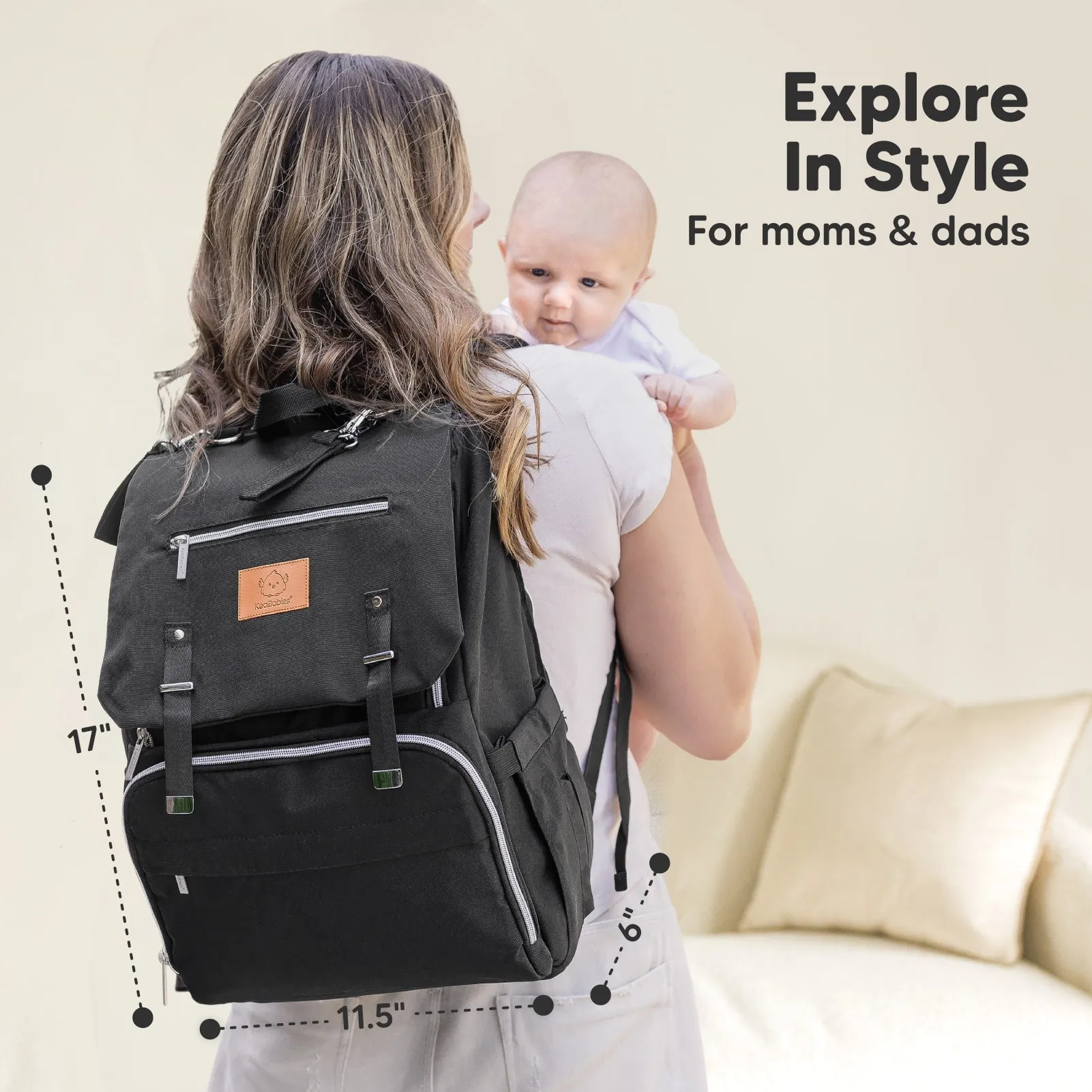 Explorer Diaper Bag (Trendy Black)