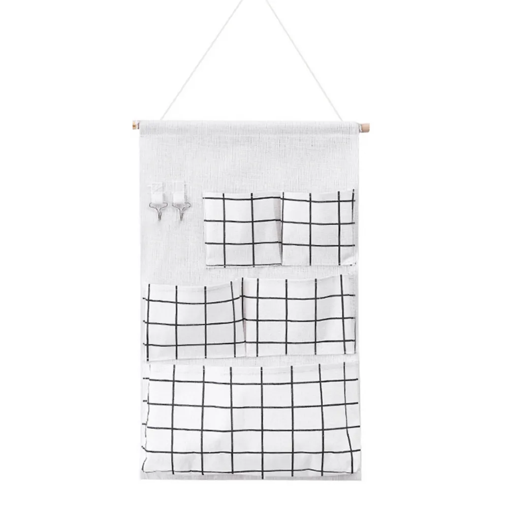 Five Pocket Cotton & Linen Hanging Storage Bag