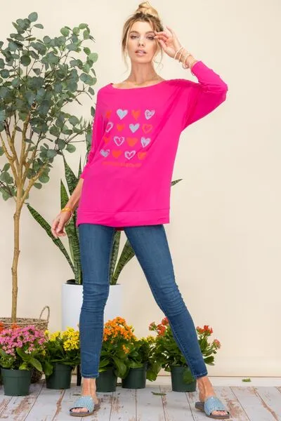 Full Size Heart Graphic Long Sleeve T-Shirt