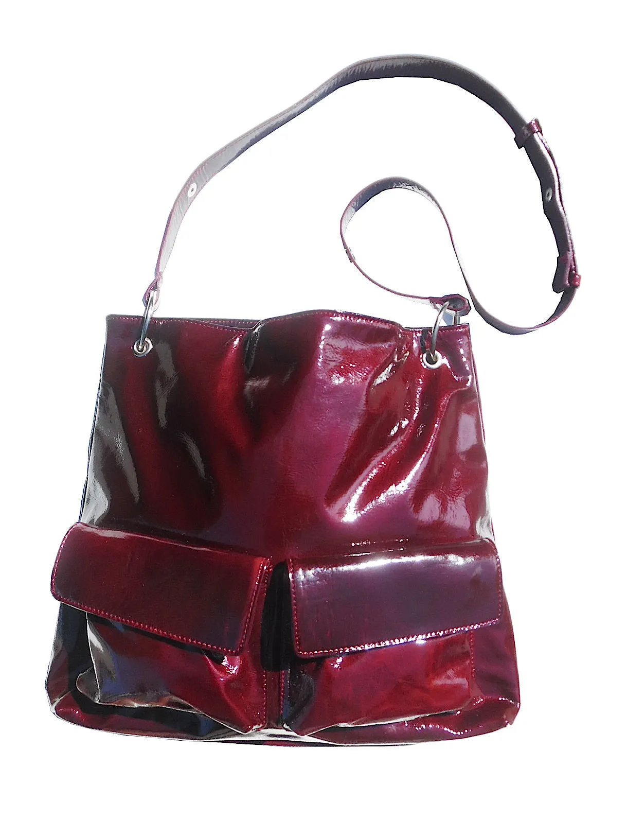 Gapock X Crossbody Travel Bag Patent Leather Black