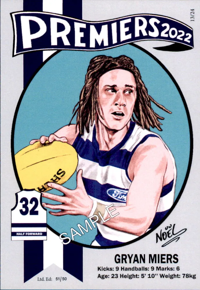 Geelong Cats 2022 Premiers Card Set by Noel