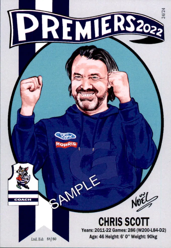 Geelong Cats 2022 Premiers Card Set by Noel