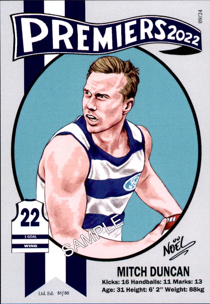 Geelong Cats 2022 Premiers Card Set by Noel