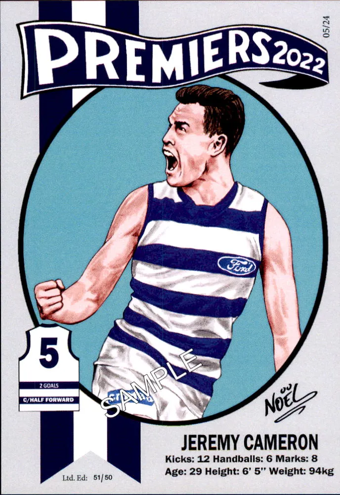 Geelong Cats 2022 Premiers Card Set by Noel