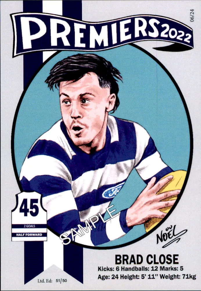 Geelong Cats 2022 Premiers Card Set by Noel