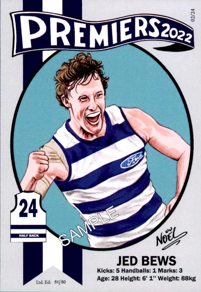 Geelong Cats 2022 Premiers Card Set by Noel