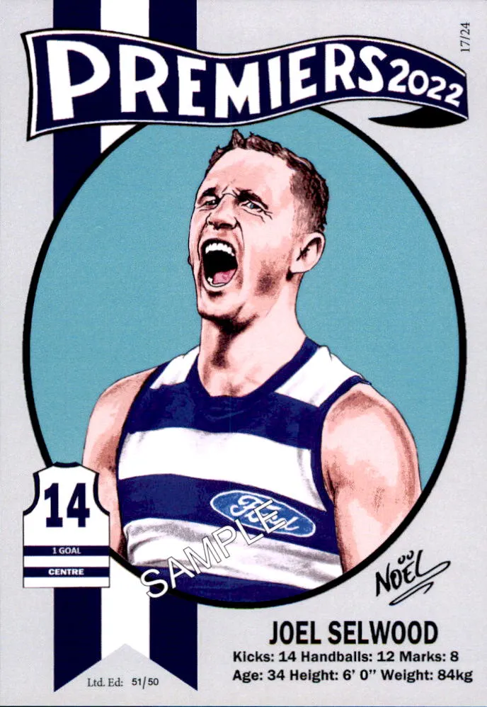 Geelong Cats 2022 Premiers Card Set by Noel