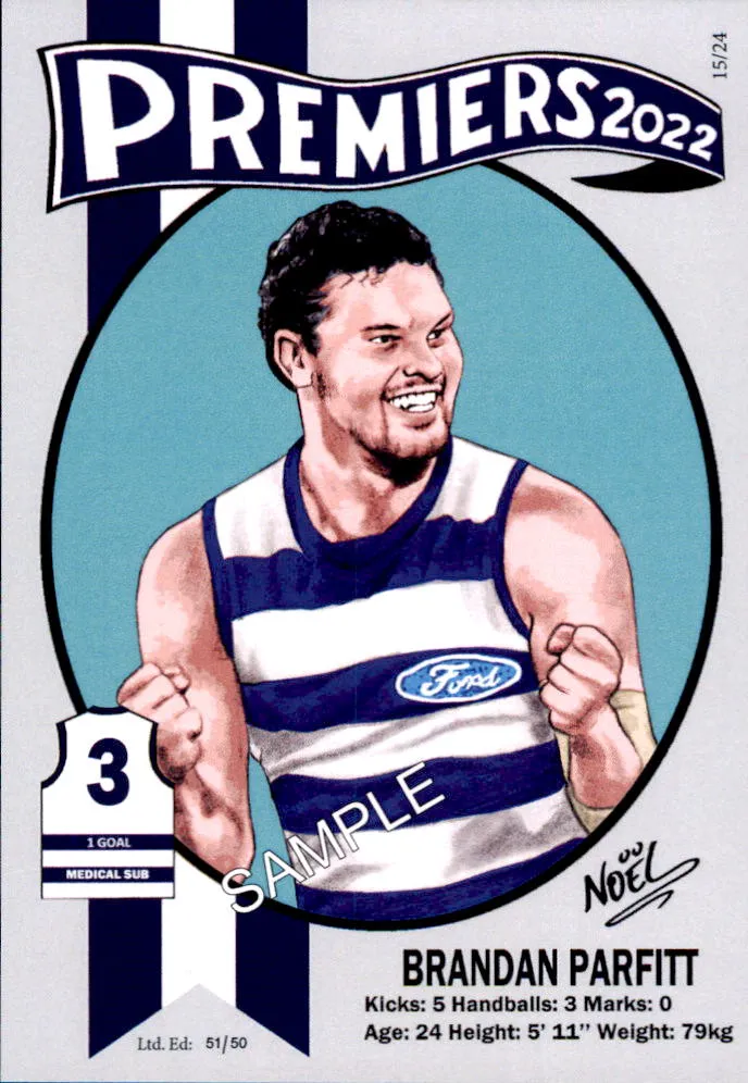 Geelong Cats 2022 Premiers Card Set by Noel