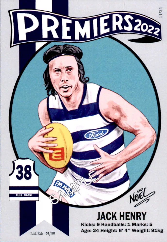 Geelong Cats 2022 Premiers Card Set by Noel