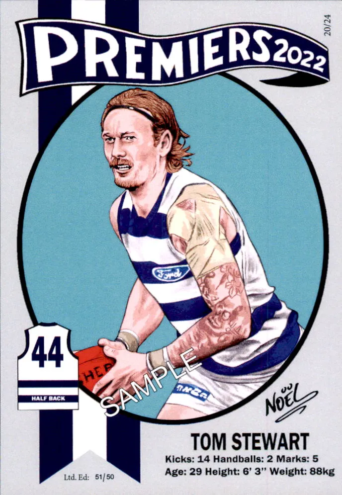 Geelong Cats 2022 Premiers Card Set by Noel