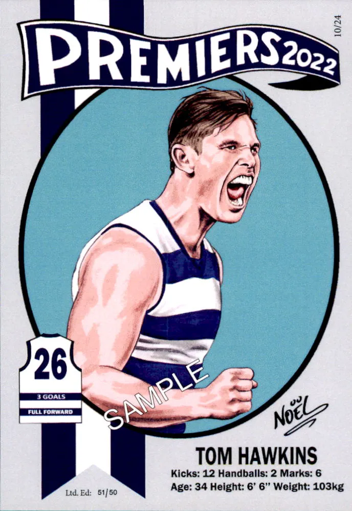 Geelong Cats 2022 Premiers Card Set by Noel