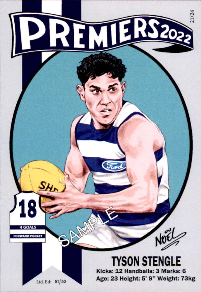 Geelong Cats 2022 Premiers Card Set by Noel