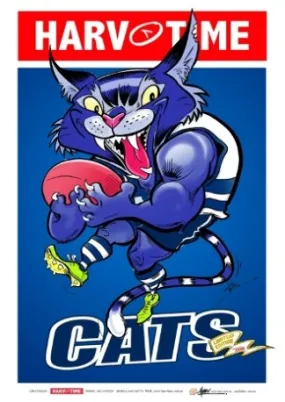 Geelong Cats, Mascot Harv Time Poster