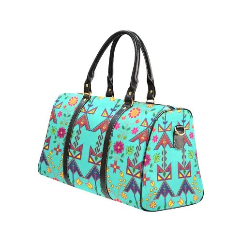 Geometric Floral Spring-Sky Waterproof Travel Bag