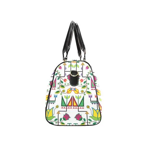 Geometric Floral Summer-White Waterproof Travel Bag