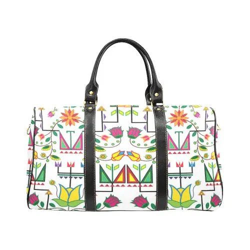 Geometric Floral Summer-White Waterproof Travel Bag