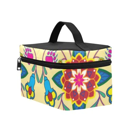 Geometric Floral Winter-Vanilla Cosmetic Bag/Large