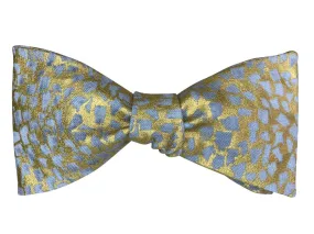 Grey & Metallic Gold Bow Tie