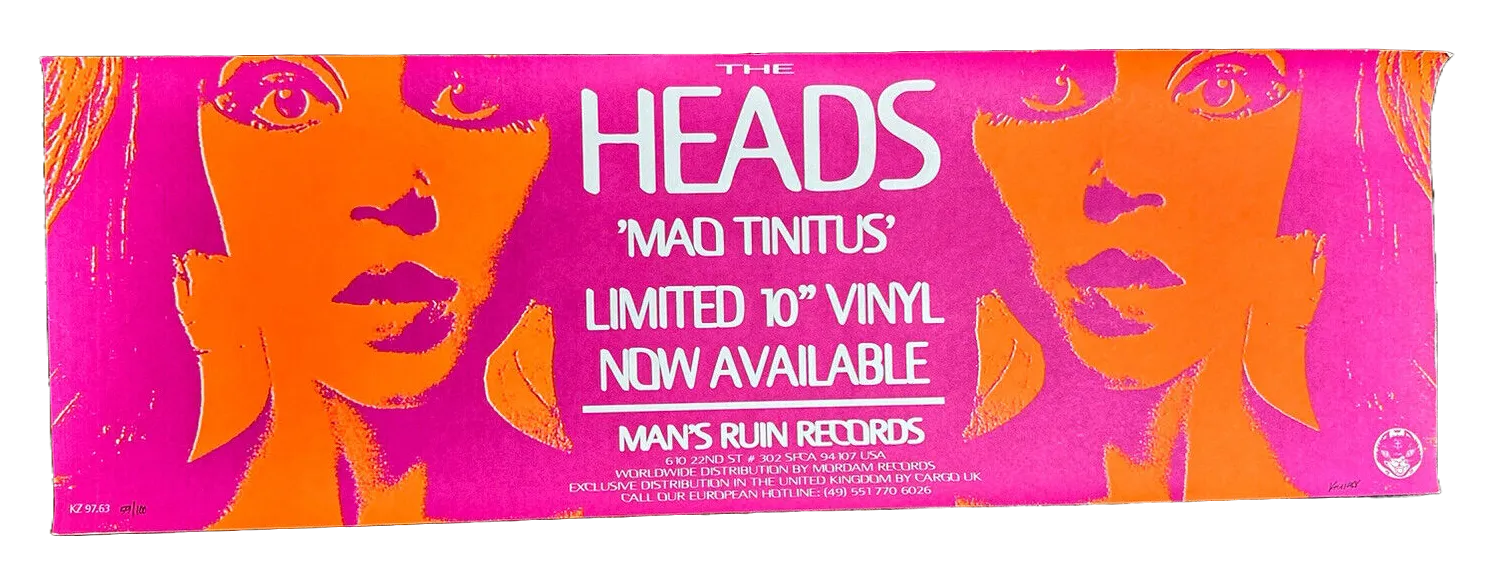 Heads Mao Tinitus 10" Vinyl Album Release Silkscreen Print by Frank Kozik