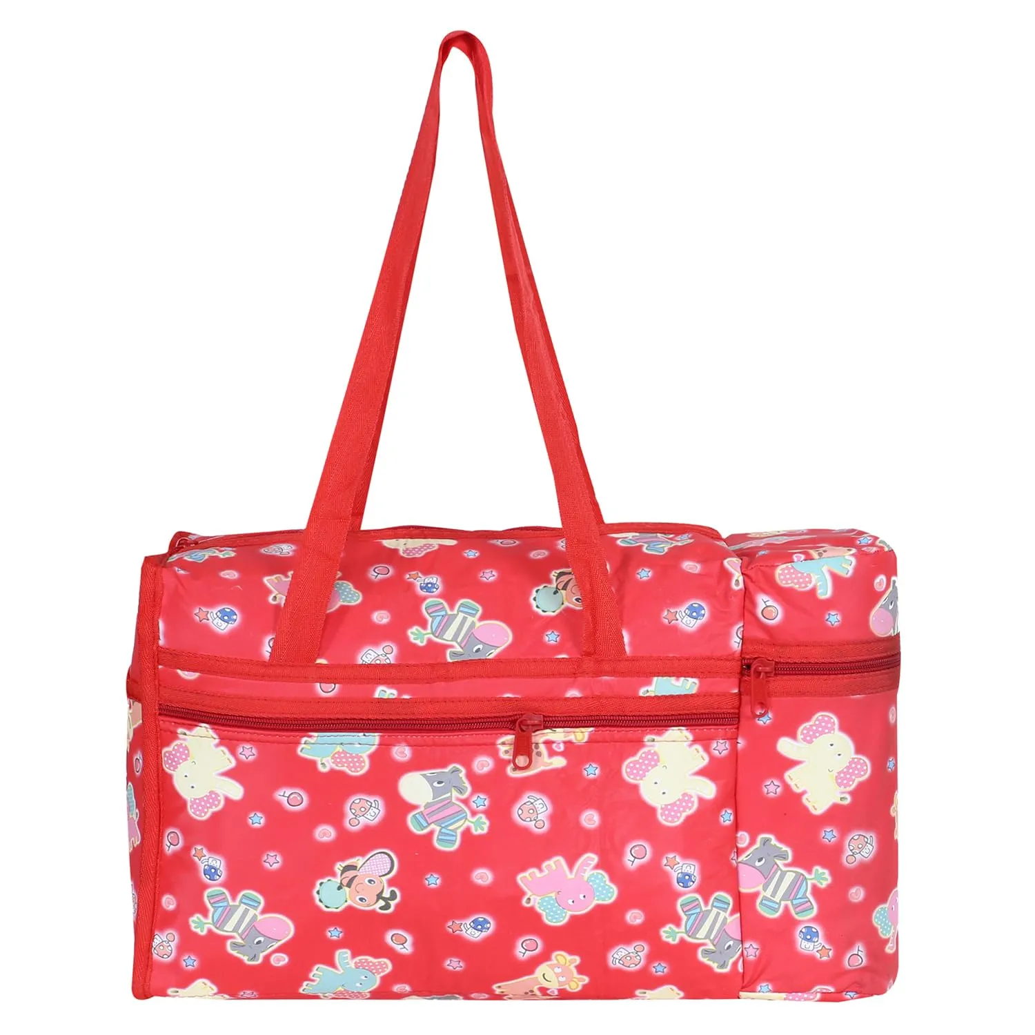 Heart Home Baby Bag | Parachute Baby Bottle Cooler Bag | Baby Bottle Bag | Baby Bottle Bag with 2 Bottle Warmers | Baby Cloth Bag | Cartoon Bottle Bag | Red