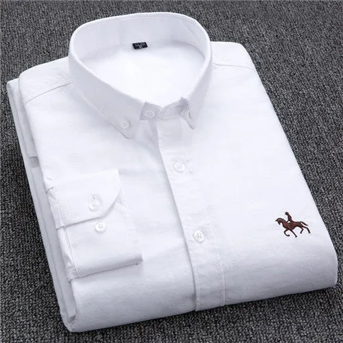 High Quality Solid Cotton Long Sleeve Shirt #GN1XX