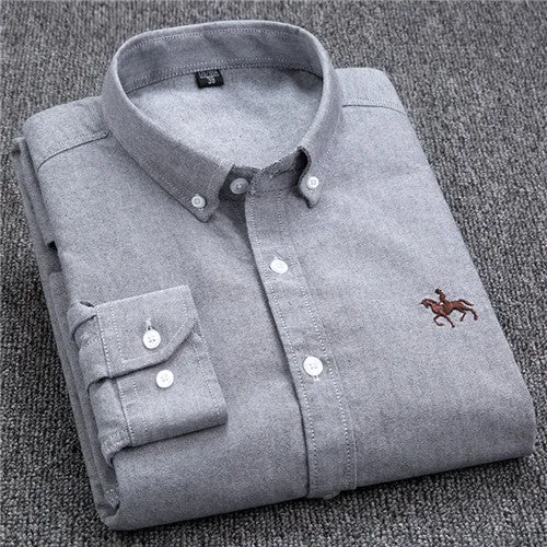 High Quality Solid Cotton Long Sleeve Shirt #GN1XX